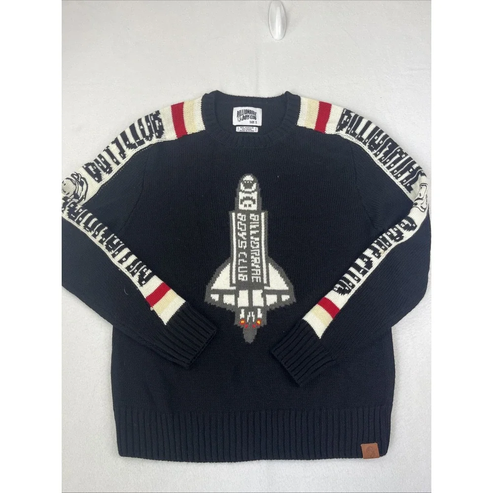 Billionaire Boys Club Rocket Oversized Knit Sweater Black Wool Mens Small
